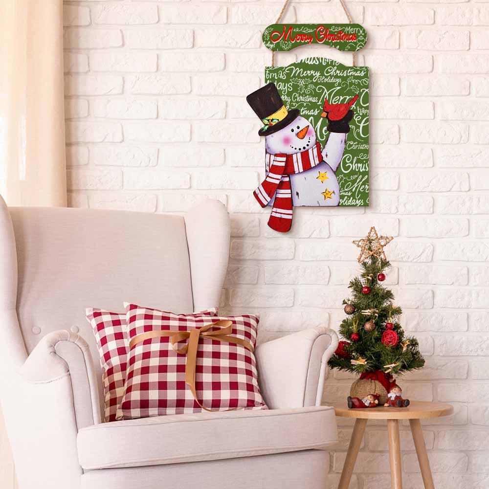 Wooden Christmas Snowman Painting Christmas Decoration Hanging Picture Custom Design Printing with Your Photos Pictures or Text
