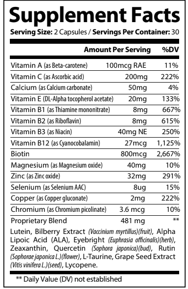 Vision Support Eye Formula Supplement - VisionPro Complete 2 Month Supply