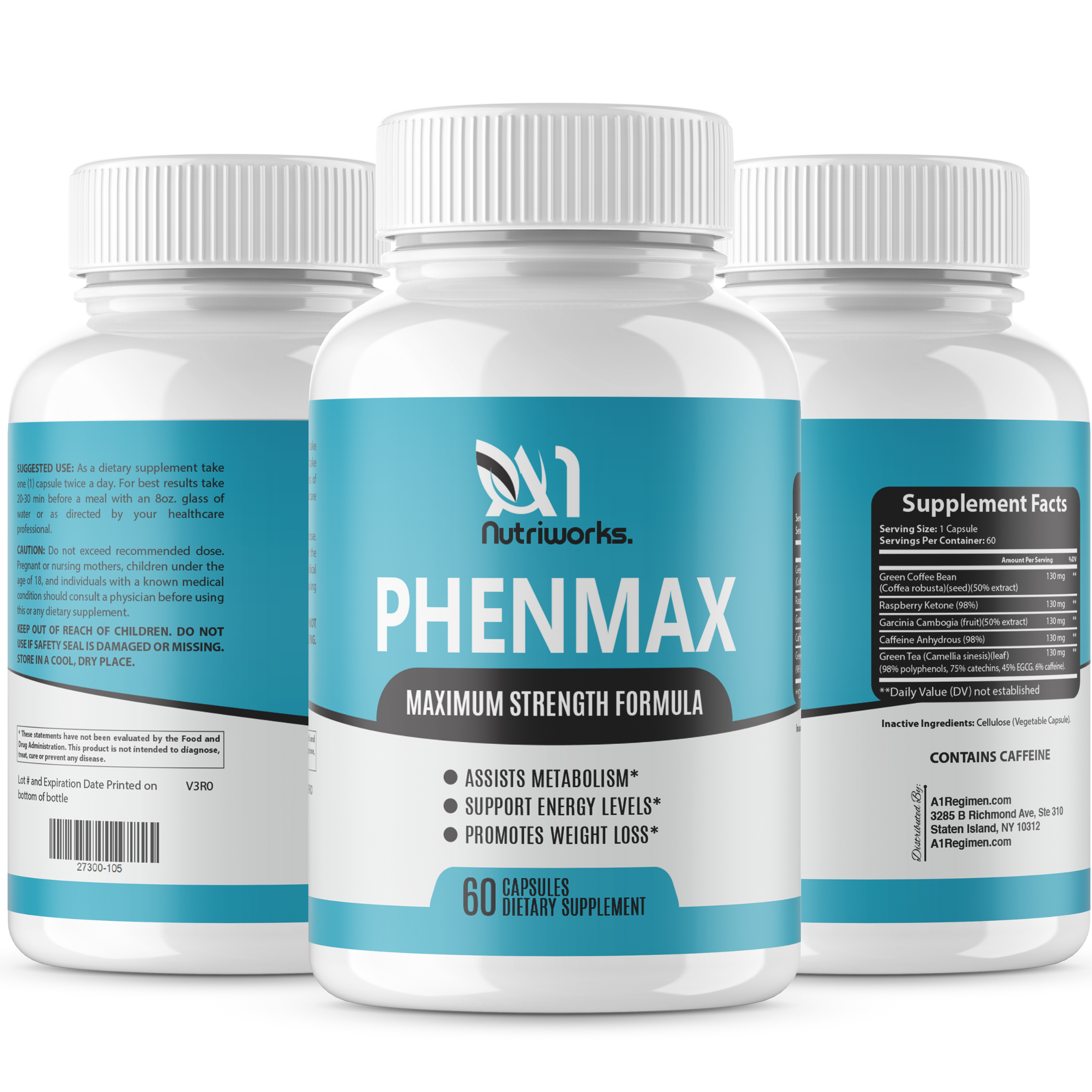 2 Bottles PhenMax Extra Strength Weight Loss Slimming Diet Supplement