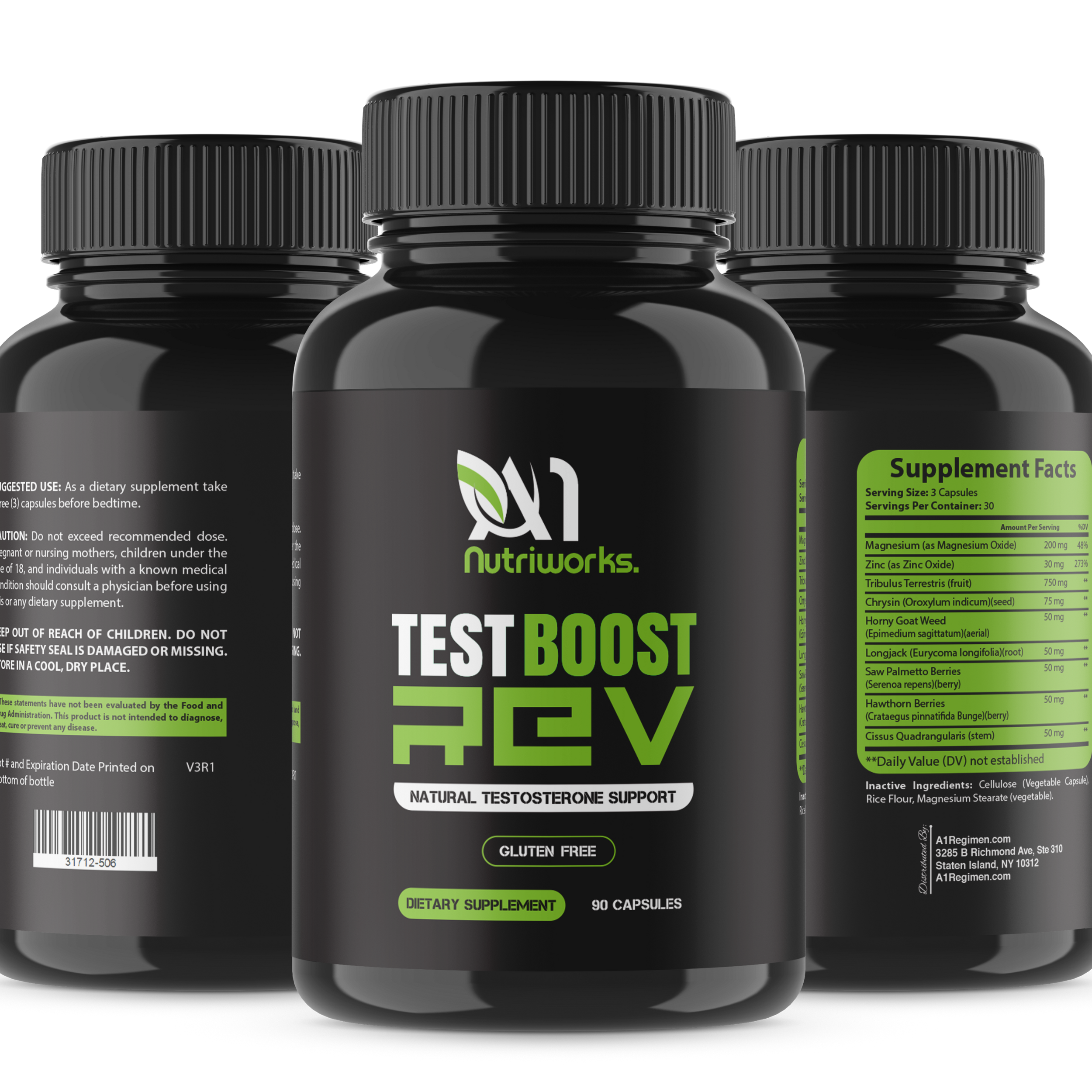 Test Boost Max REV -  2 Bottle Bundle - Maximum Performance Formula, Support Muscle and Strength