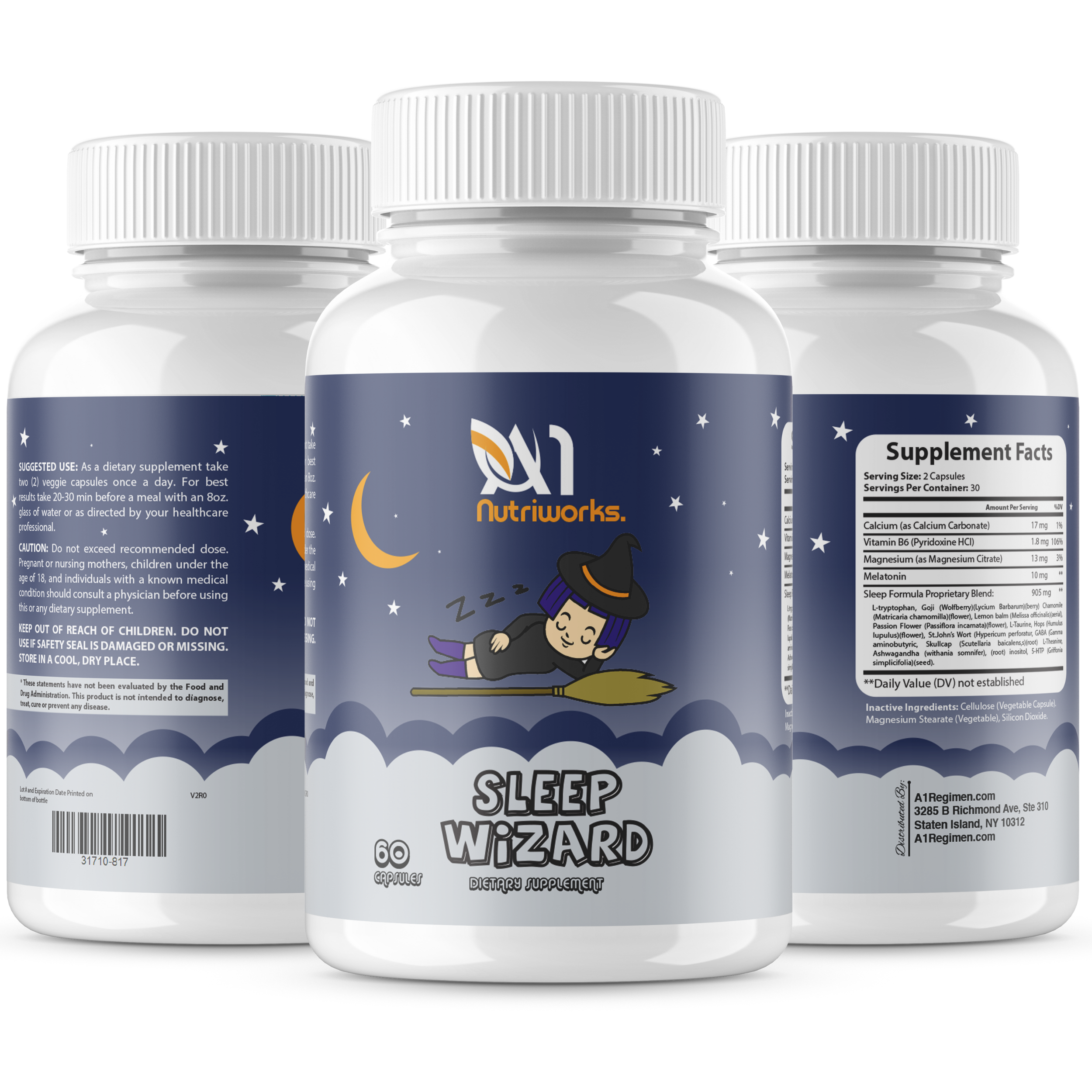 3 Bottle Bundle - Sleep Aid - Sleep Support Formula - Deep Sleep Wizard