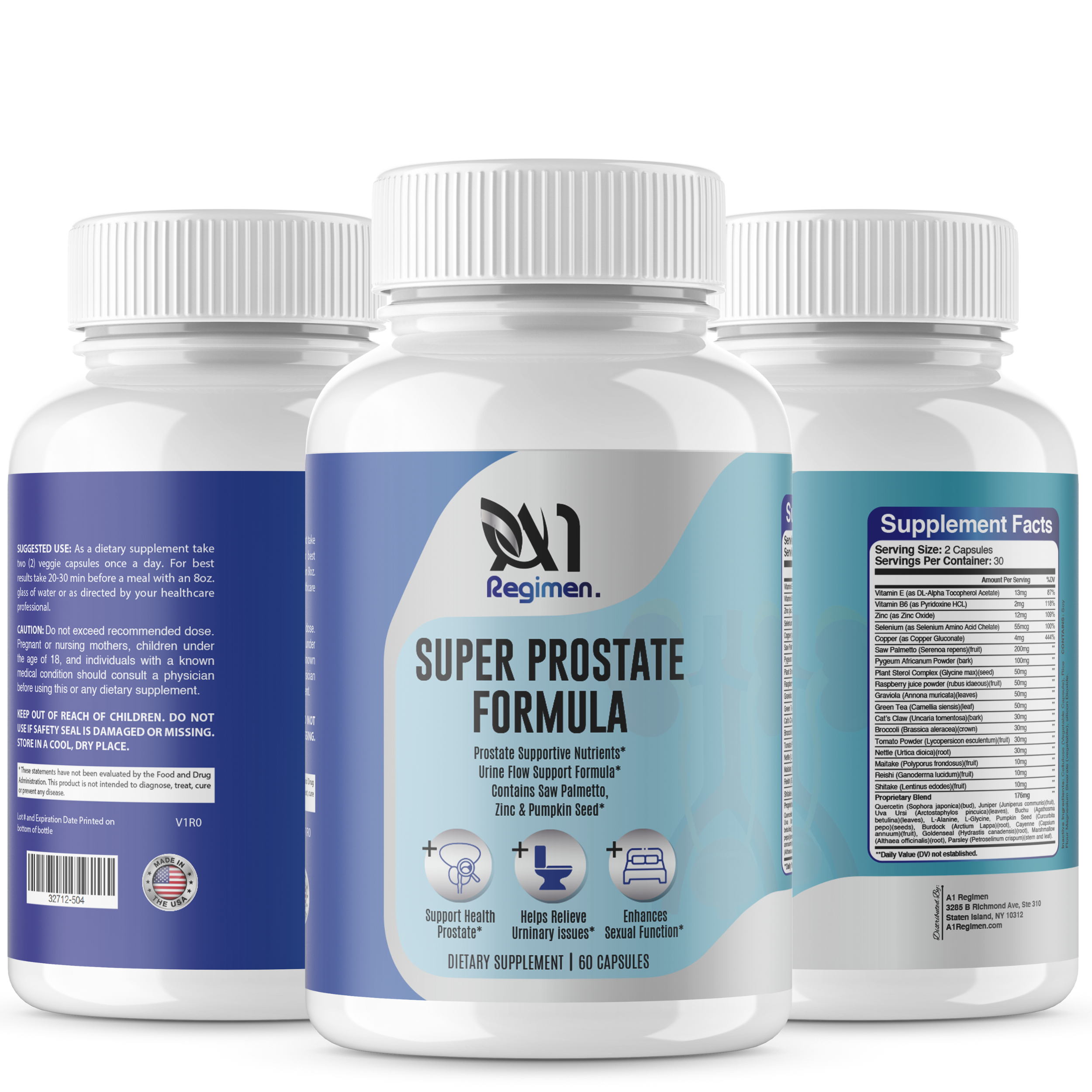 Super Prostate Formula -Supplement for Men Health -  Saw Palmetto Extract & Pumpkin Seed Oil