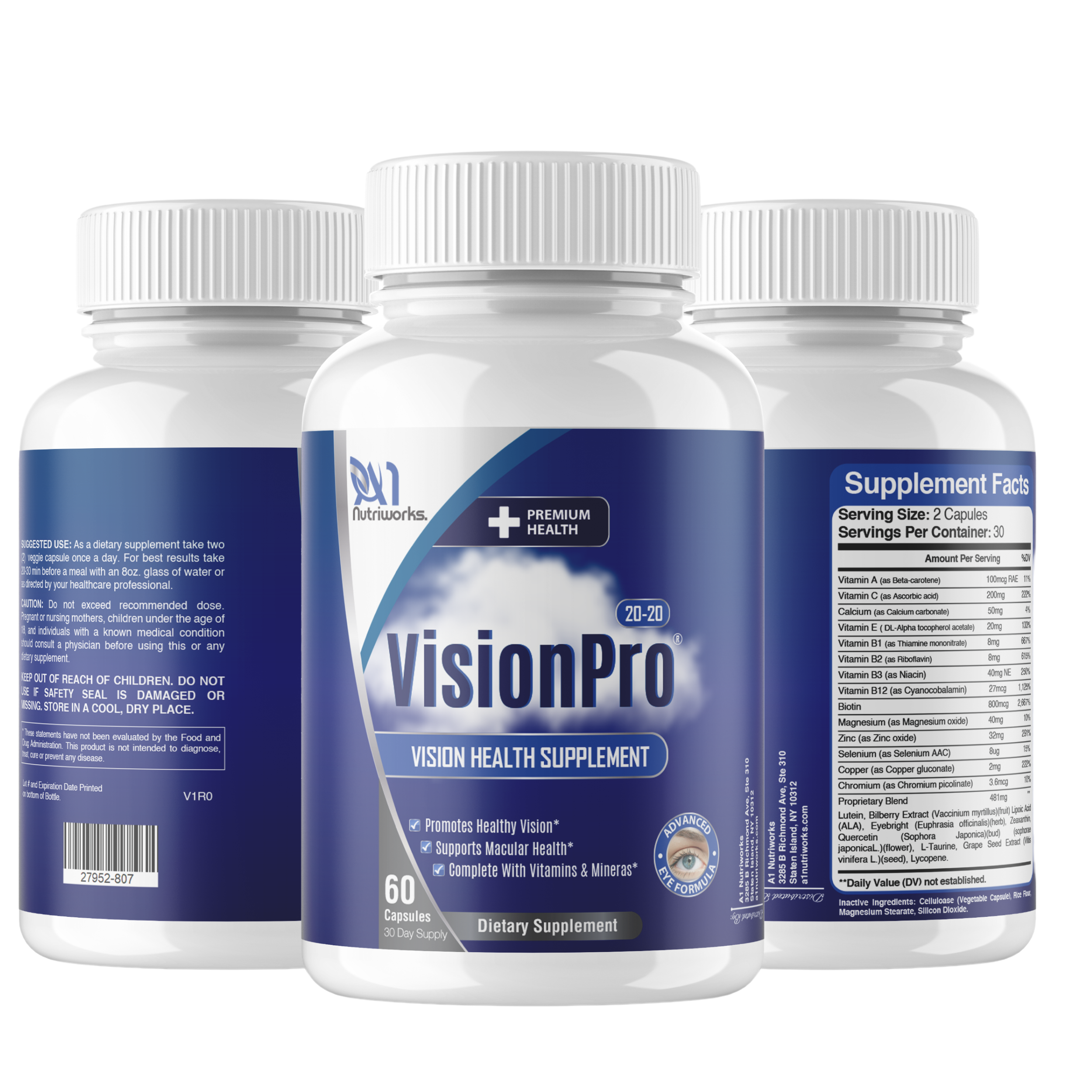 Vision Support Eye Formula Supplement - VisionPro Complete 2 Month Supply