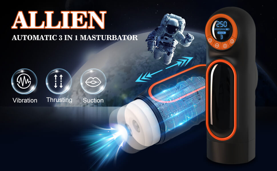 Storm-Sucking Masturbator with Powerful Vibrating & Thrusting Mode