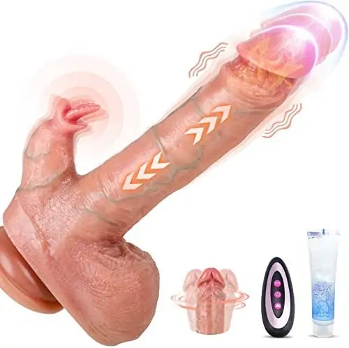 Thrusting Realistic Dildo Vibrator with Heating & Remote Control