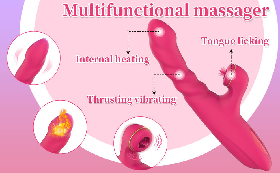 Pulsating Clitoral Tongue Licking & Thrusting Dildo Vibrator