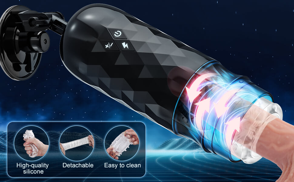 Automatic Rotating and Thrusting Suction Cup Masturbator