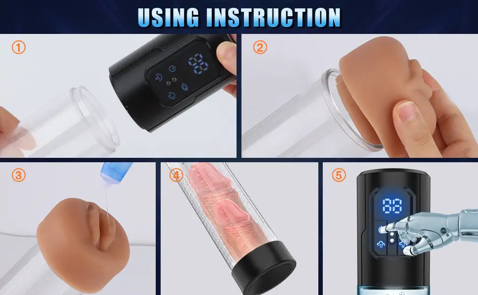 Electric Penis Pump Air Water Extender with 4 Training Pressure and 3 Suction Modes