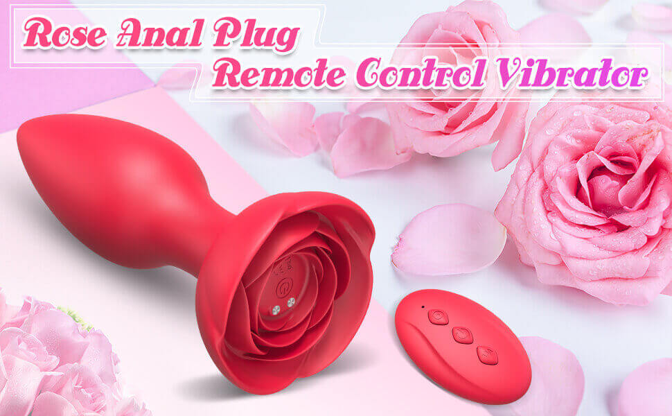 Rose Anal Plug Remote Control Vibrator