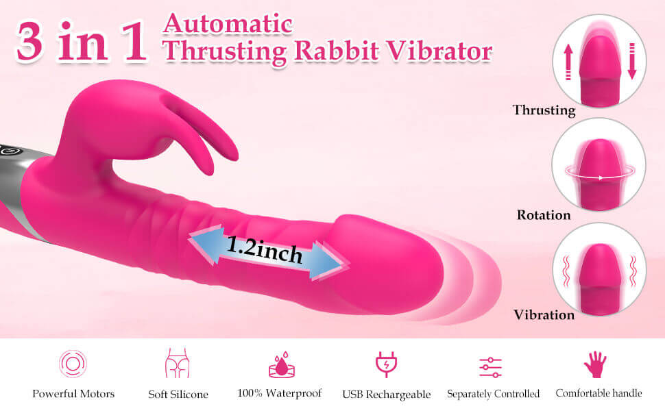 3 in 1 Automatic Thrusting Rabbit Vibrator
