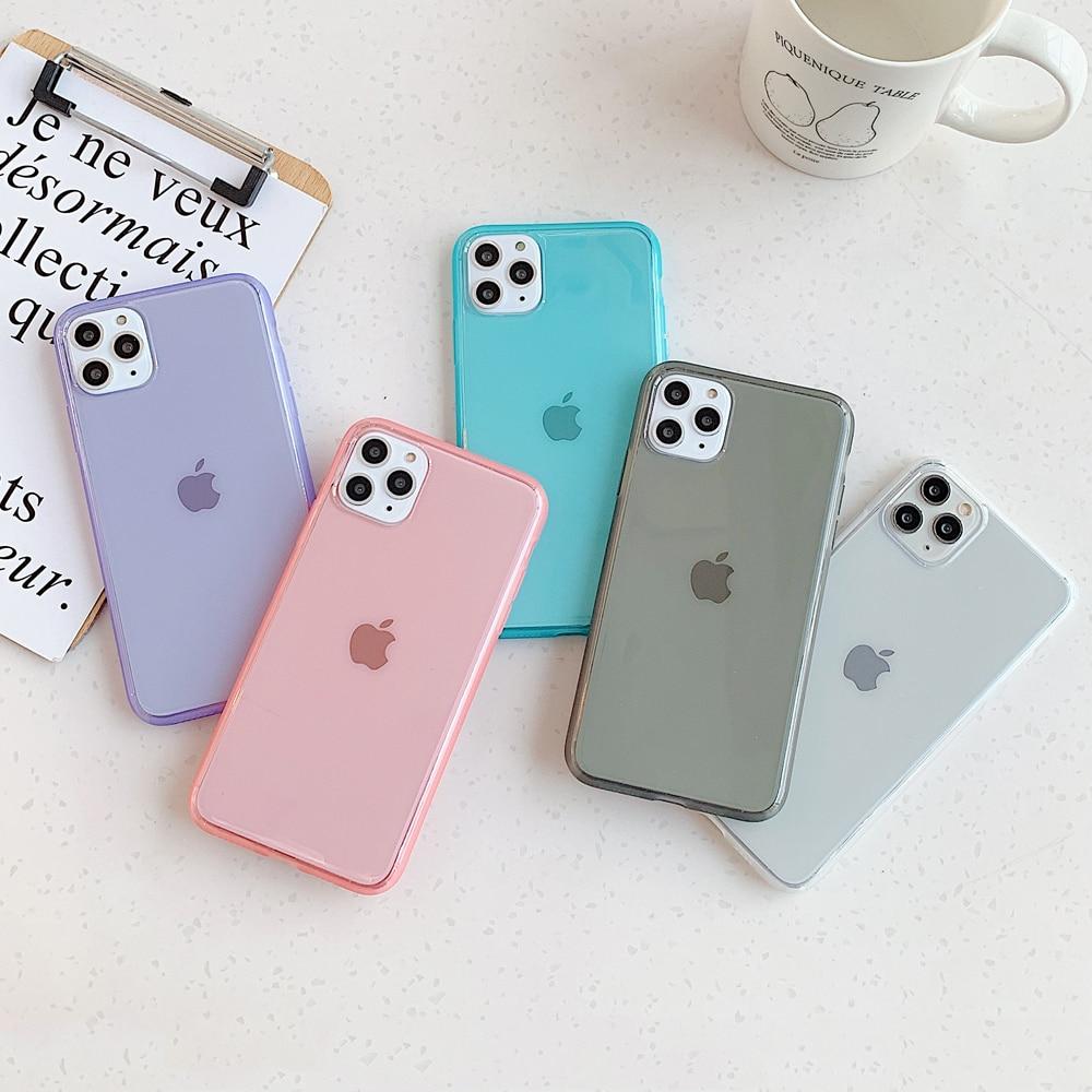 Caseovo Clear Candy Color Case For iPhone