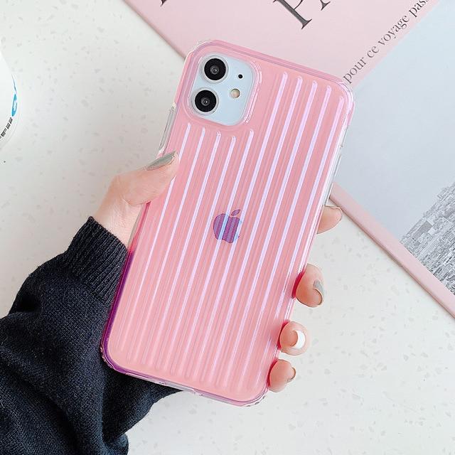 Caseovo Clear Stripes Shockproof Case For iPhone