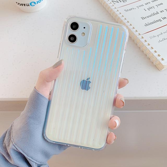 Caseovo Colorful Clear Stripes Case For iPhone