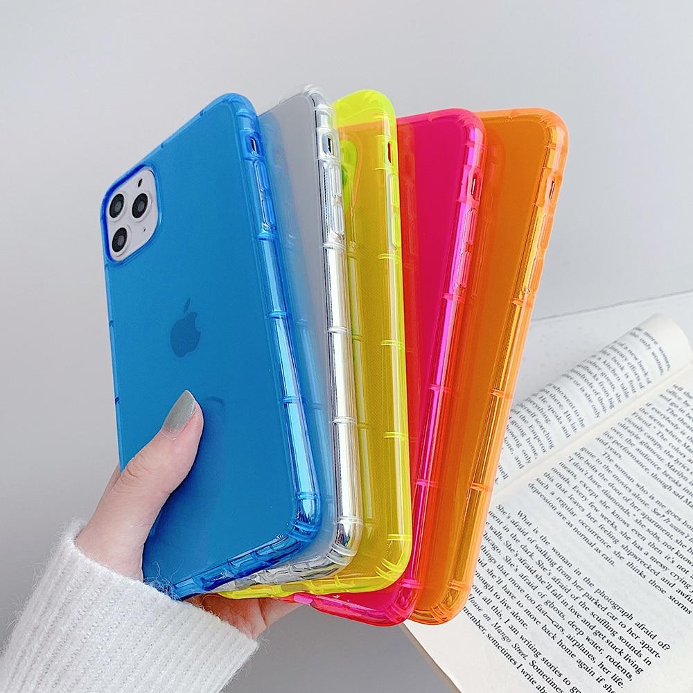 Caseovo Shockproof Transparent Neon Case For iPhone