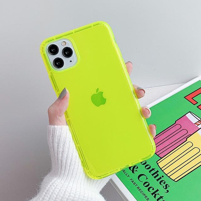 Caseovo Shockproof Transparent Neon Case For iPhone