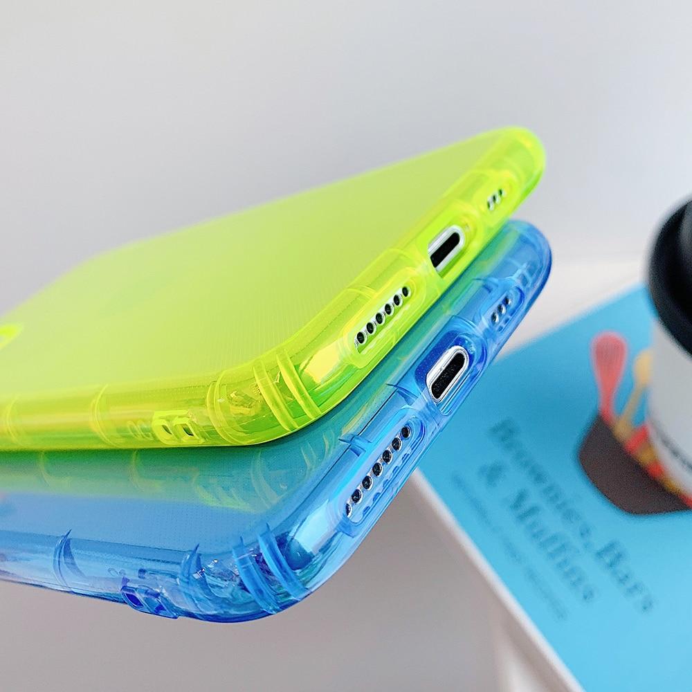 Caseovo Shockproof Transparent Neon Case For iPhone