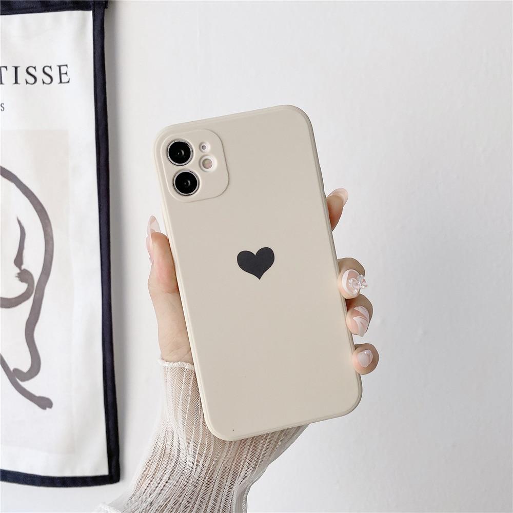 Caseovo Love Series Soft Love Heart Matte Case For iPhone