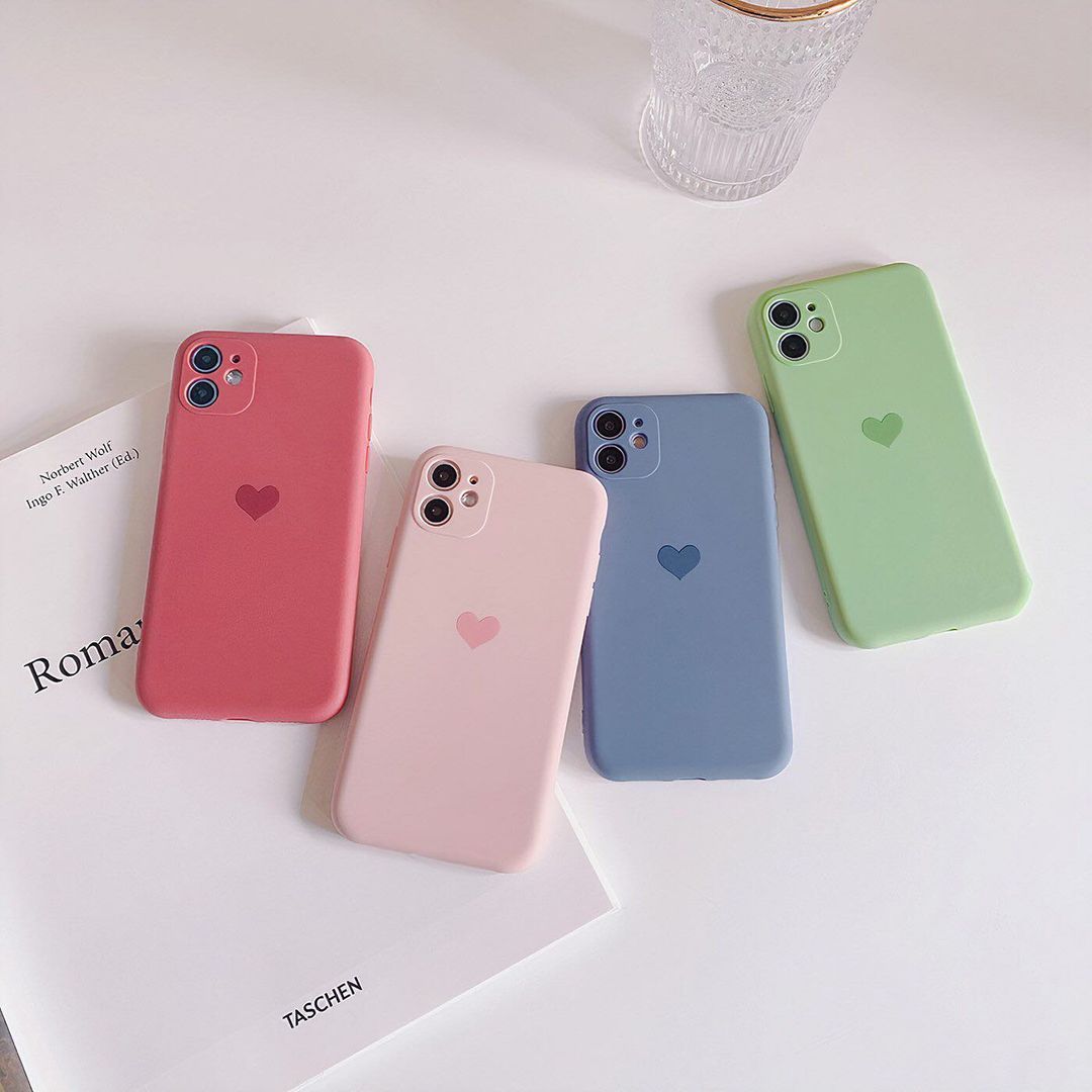 Caseovo Love Series Soft Love Heart Matte Case For iPhone