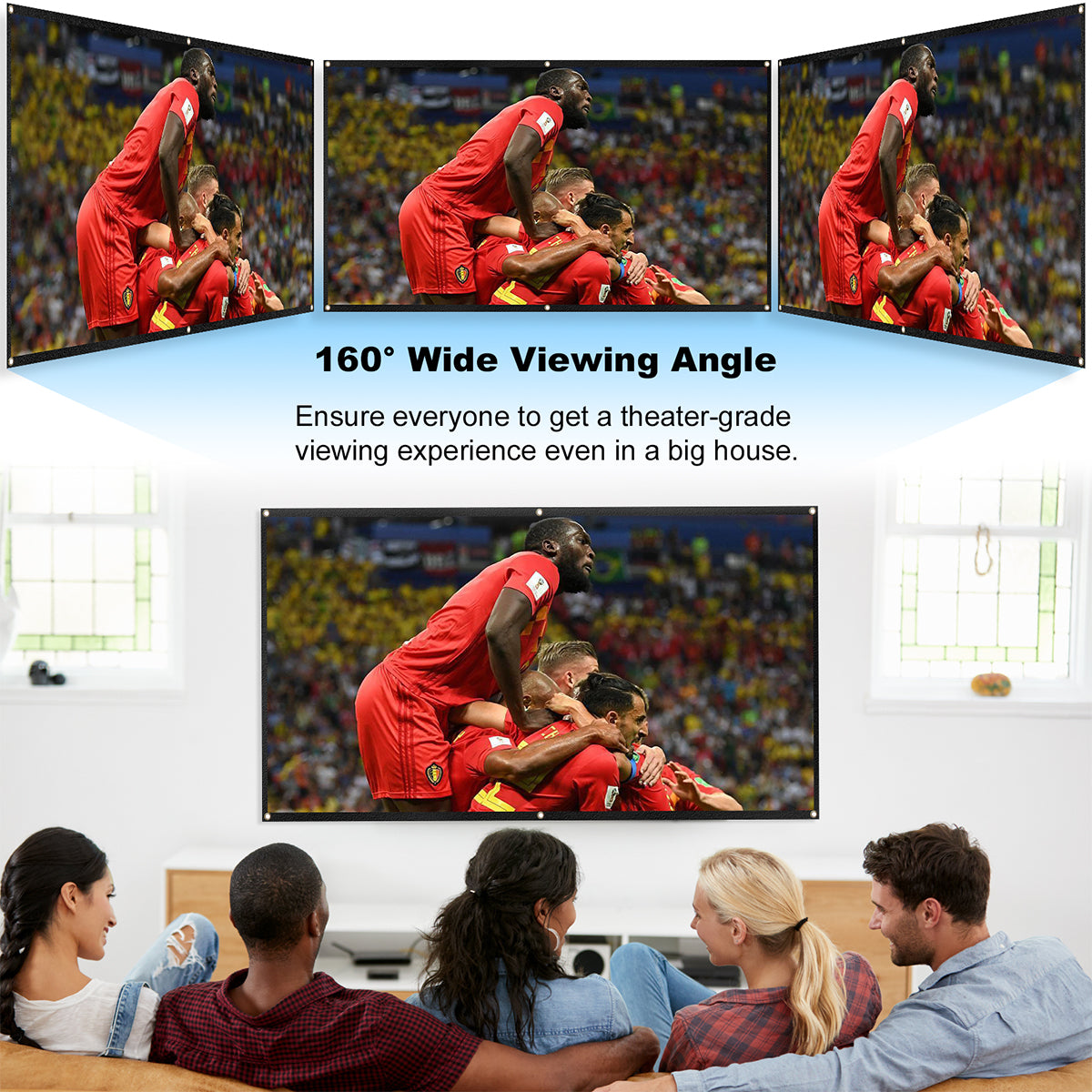160° wide viewing angle