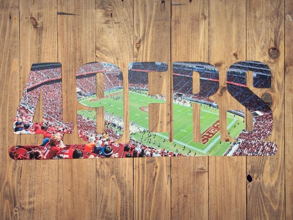 San Francisco 49ers Text Metal Sign Wall Art - NFL Football Team Decor