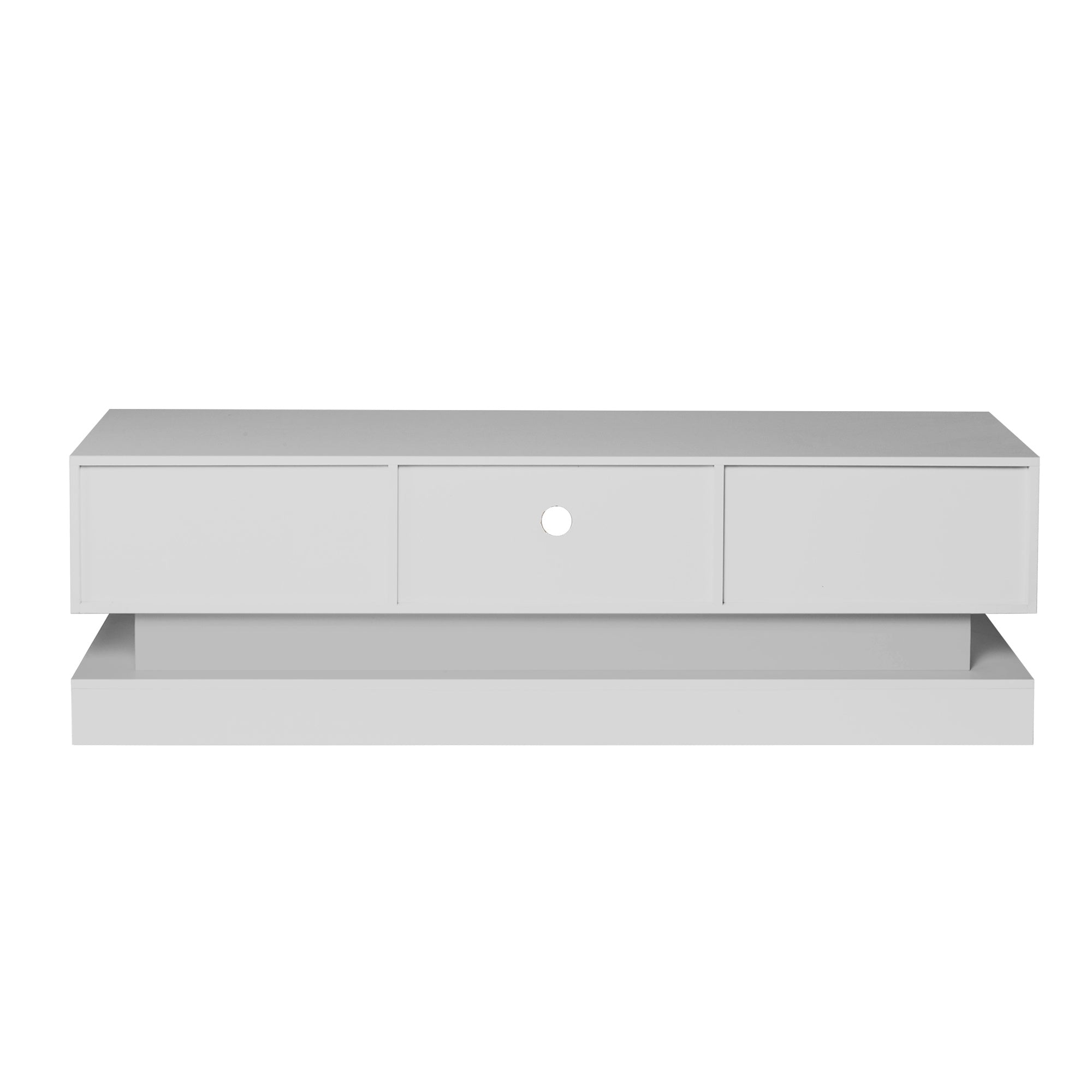 TV18-51.18inch WHITE morden TV Stand with LED Lights,high glossy front TV Cabinet,can be assembled in Lounge Room, Living Room or Bedroom,color:WHITE