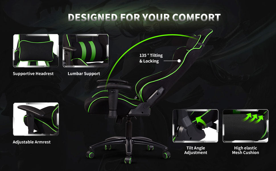Racing Gaming Chair Green