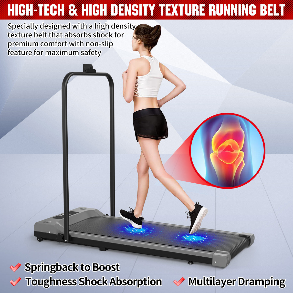2 in 1 Foldable Electric Small Compact Motorize Treadmill