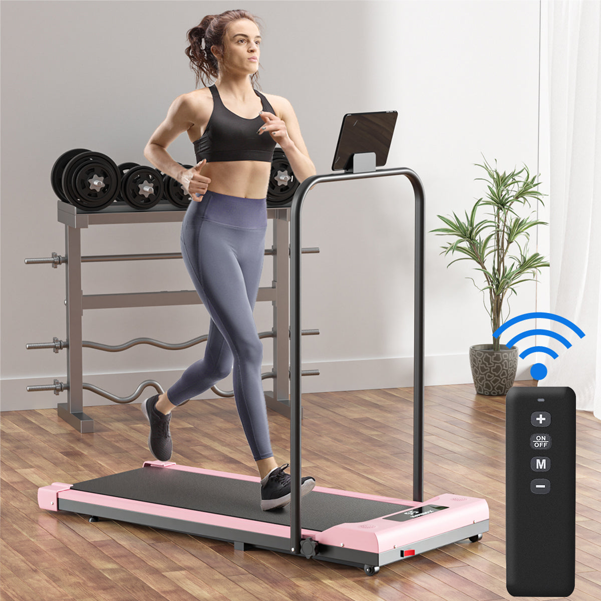 2 in 1 Foldable Electric Small Compact Motorize Treadmill