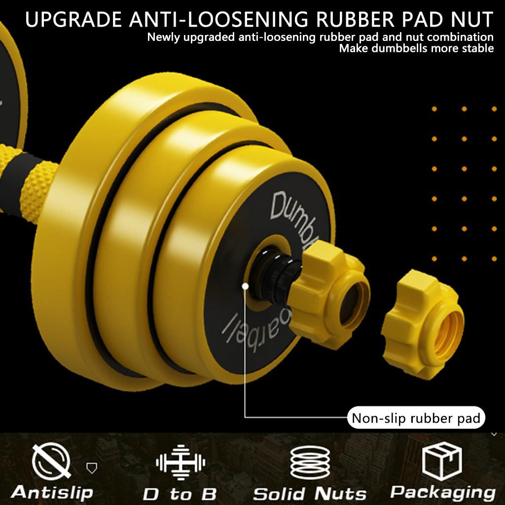 Adjustable Dumbbells Set w/ Non-Slip Neoprene Hand & Connecting Rod
