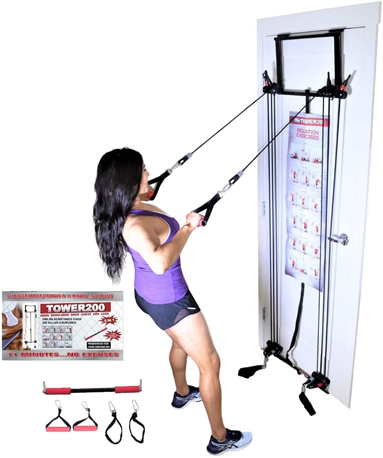 Workout System Strength Training including Straight Resistance Bar, DVD, Exercise Chart