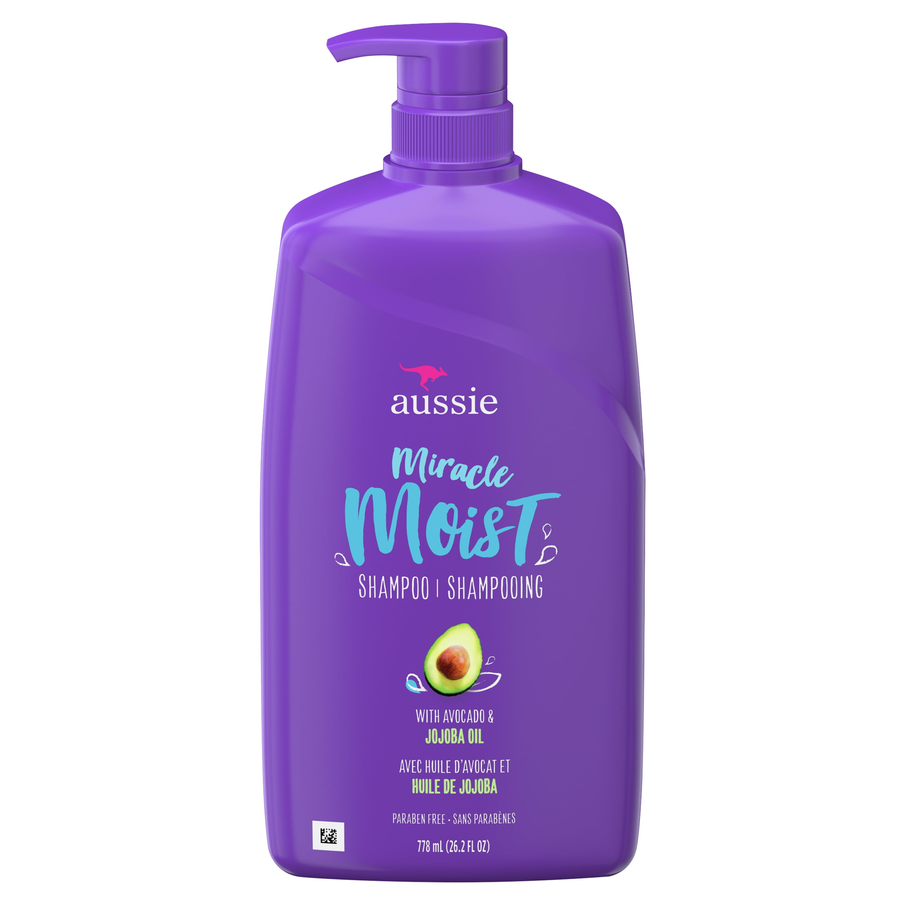 Aussie Miracle Moist Shampoo with Avocado, Paraben Free, 26.2 fl oz