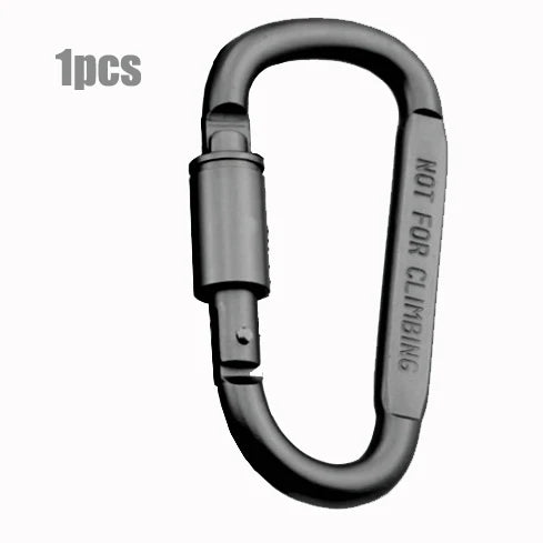 Tactical D Keychain Shape Hook Buckle Clip Climbing Army Carabiner Hanging fit Outdoor Silver camping survival edc