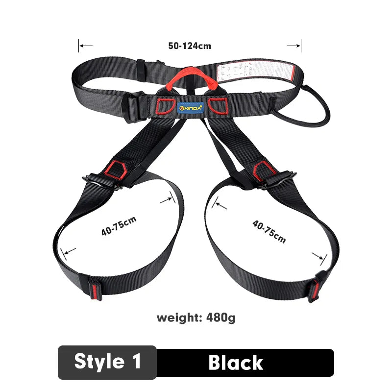 Xinda Professional Outdoor Sports Safety Belt Rock Mountain Climbing Harness Waist Support Half Body Harness Aerial Survival