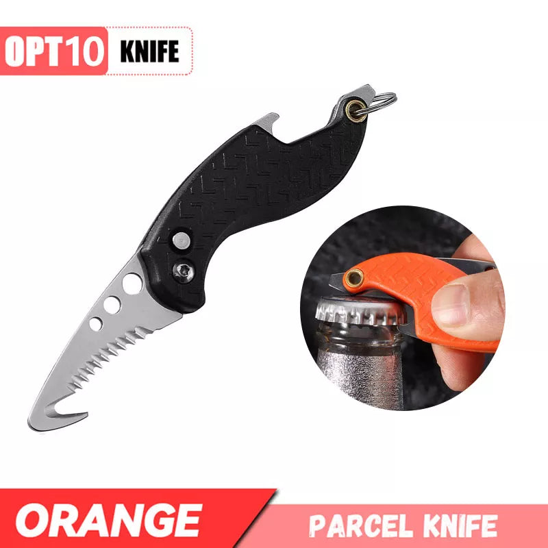 Portable Multifunctional Knife Stainless Serrated Hook Open Express Parcel Small Pocket Box/Strap Cutter Emergency Survival Tool