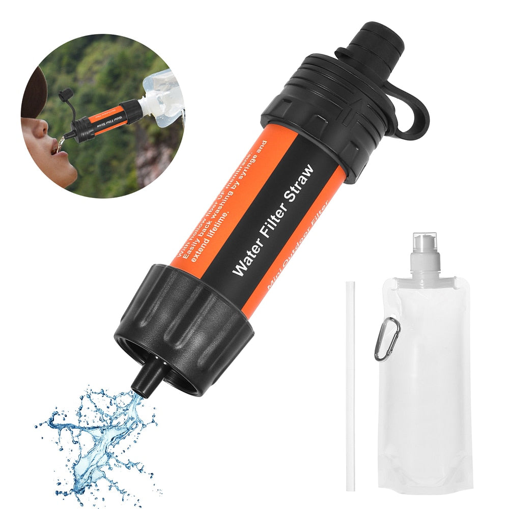 Outdoor Camping Equipment ?? Survival Water Filter Straws Hiking Accessories Water Purifier Water Filtration System Emergency