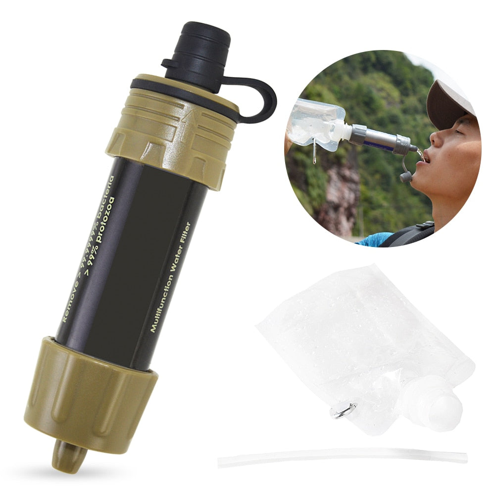 Outdoor Camping Equipment ?? Survival Water Filter Straws Hiking Accessories Water Purifier Water Filtration System Emergency