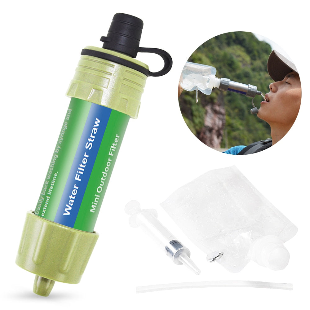 Outdoor Camping Equipment ?? Survival Water Filter Straws Hiking Accessories Water Purifier Water Filtration System Emergency