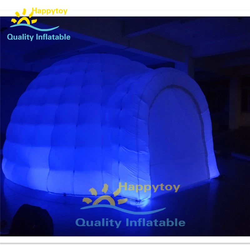 Inflatable garden dome tent for advertising, promotion, party,event LED Light Inflatable White Igloo tent for Sale
