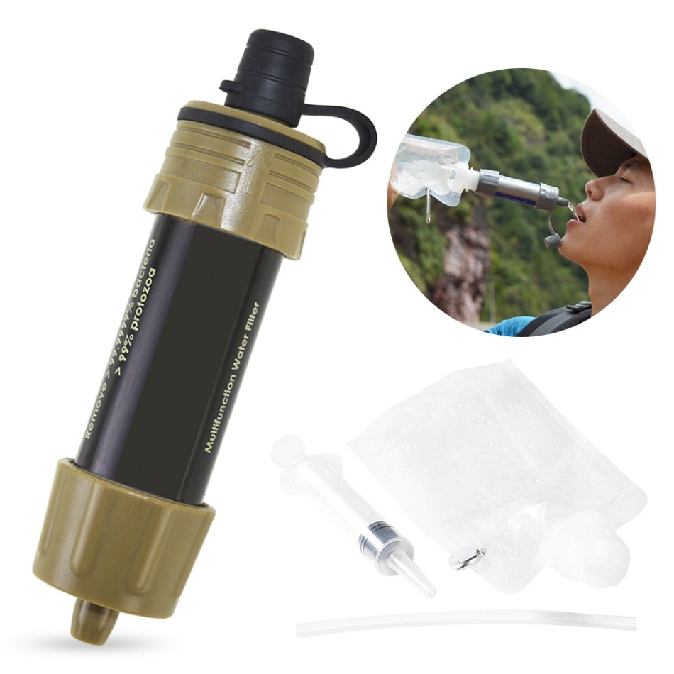 Outdoor Camping Equipment ?? Survival Water Filter Straws Hiking Accessories Water Purifier Water Filtration System Emergency