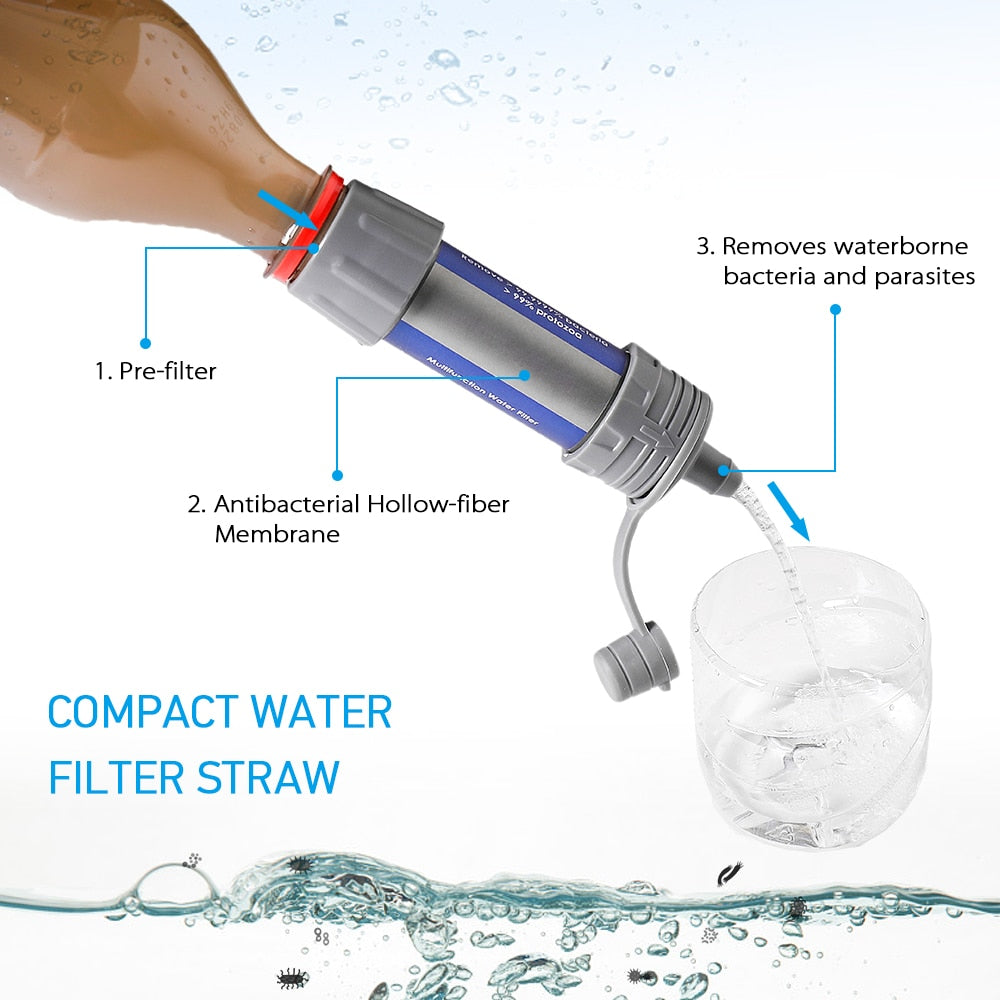 Outdoor Camping Equipment ?? Survival Water Filter Straws Hiking Accessories Water Purifier Water Filtration System Emergency