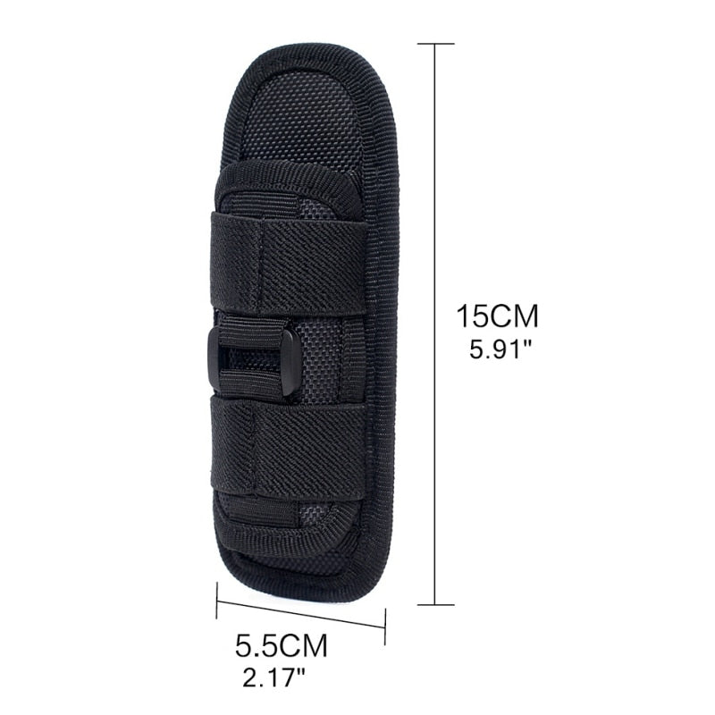 Tactical Hunting 360 Degrees Rotatable Molle Flashlight Pouch Holster Torch Case Outdoor Belt Portable Torch Cover Holder Pouch