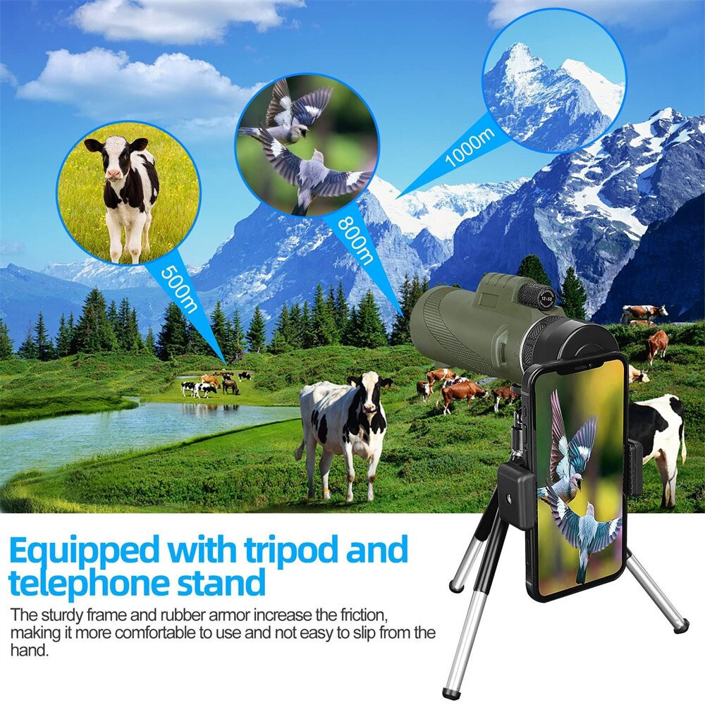 APEXEL High Power 80X100 Monocular Telescope Long Range Zoom BAK4 Prism With Tripod Phone Clip For Outdoor Camping Hunting Scope