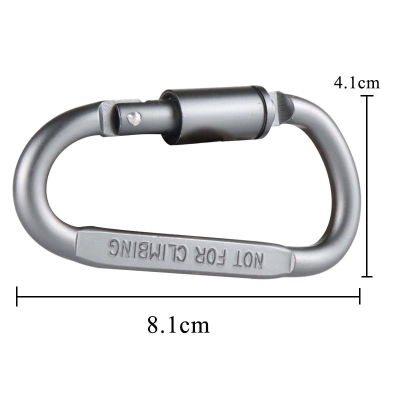 Survival D-ring Locking Carabiner Clip Set Screw Lock Hanging Hook Buckle Karabiner Camping Climbing Equipment