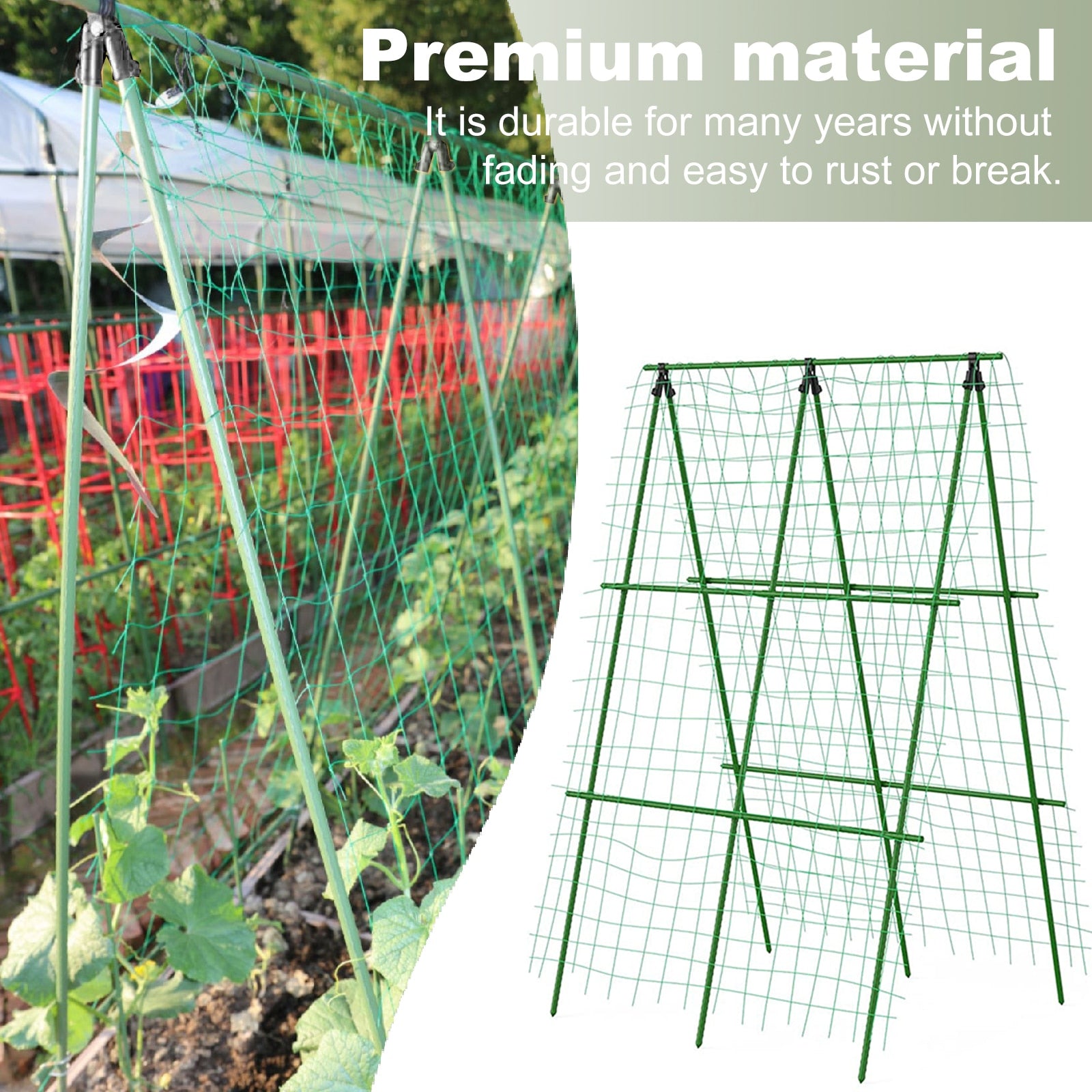 Foldable Cucumber Trellis  Garden Trellis Set for Raised Bed Detachable Climbing Trellis for Outdoor Plant Flowers Vegetables