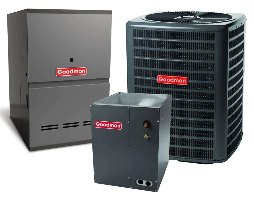 Goodman 2.5 TON 14.5 SEER2 Downflow AC system with 80% AFUE 40k BTU Furnace (GSXH503010, CAPFA3022A6, GC9S800403AN)