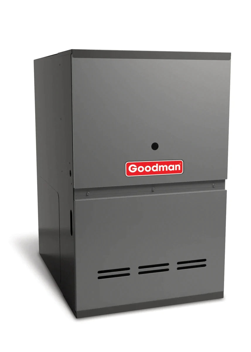 Goodman 3 TON 15 SEER2 Downflow AC system with 80% AFUE 80k BTU 2 stage Low NOx Furnace (GSXM403610, CAPTA3626B4, GCVC800803BX)