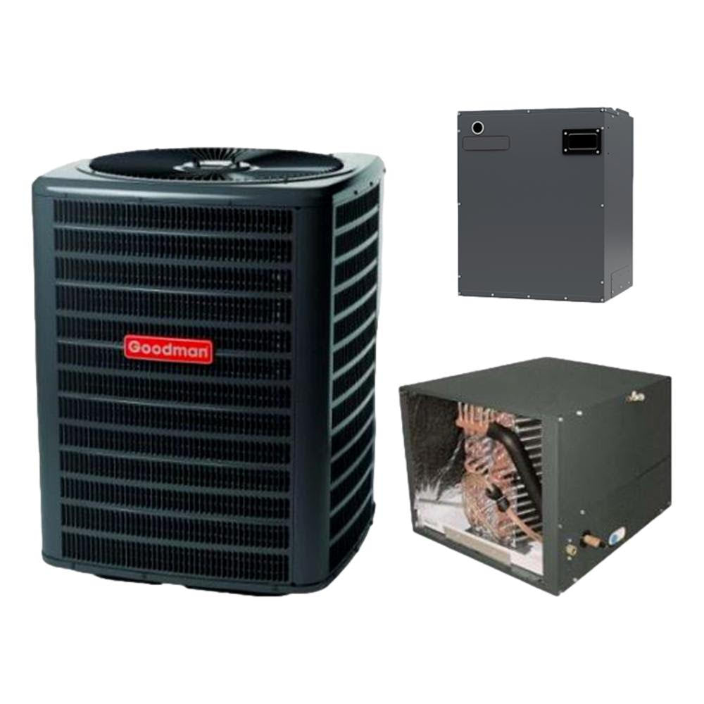 Goodman 2.5 TON 15.2 SEER2 Horizontal AC Only system with blower and coil (GSXH503010, CHPTA3630C4, MBVC1601AA-1)