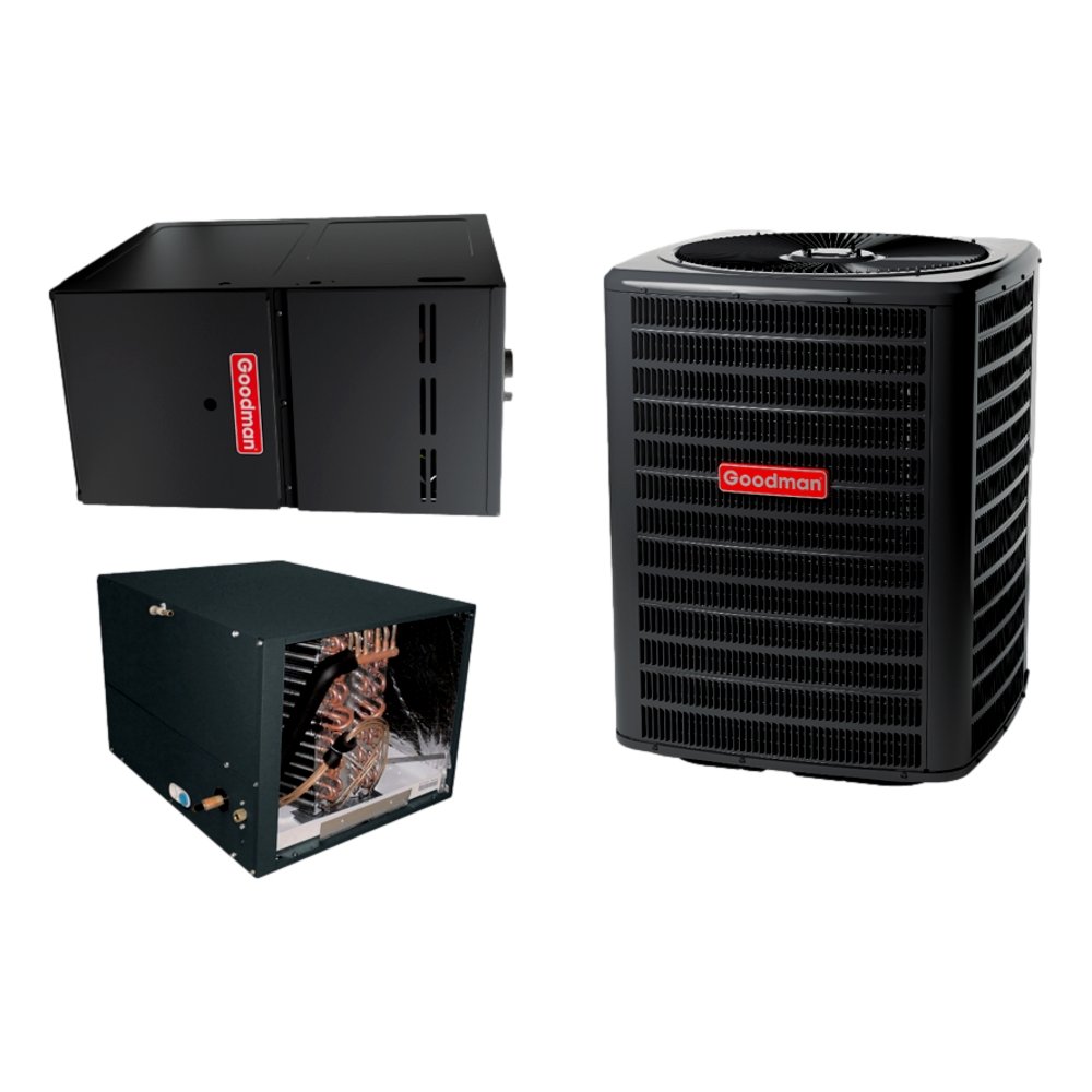 Goodman 3 TON 14.5 SEER2 Horizontal AC system with 80% AFUE 60k BTU Low NOx Furnace (GSXN403610, CHPTA3630B4, GM9S800604BX)