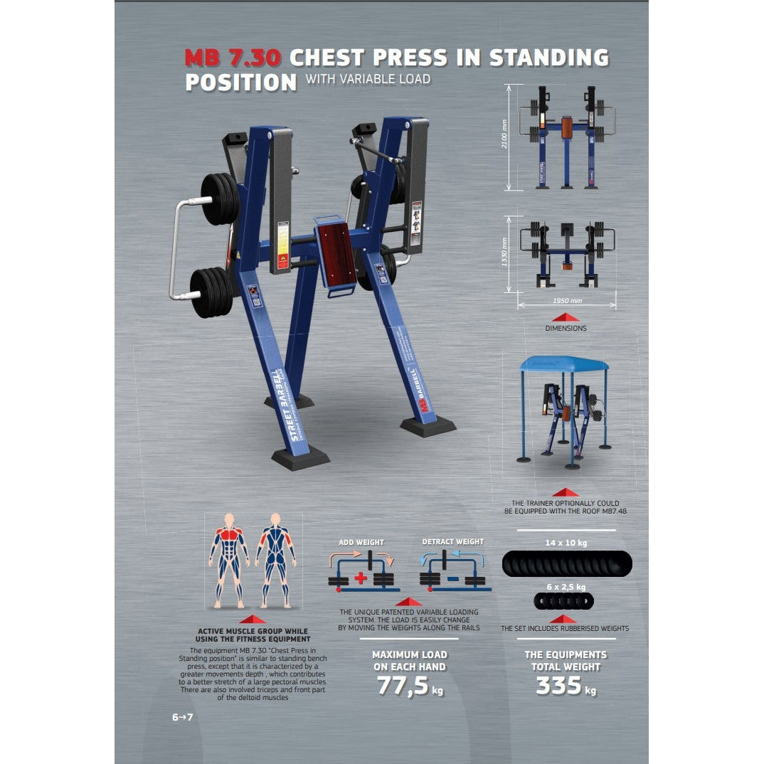Street Barbell USA Chest Press (Outdoor Gym Equipment)