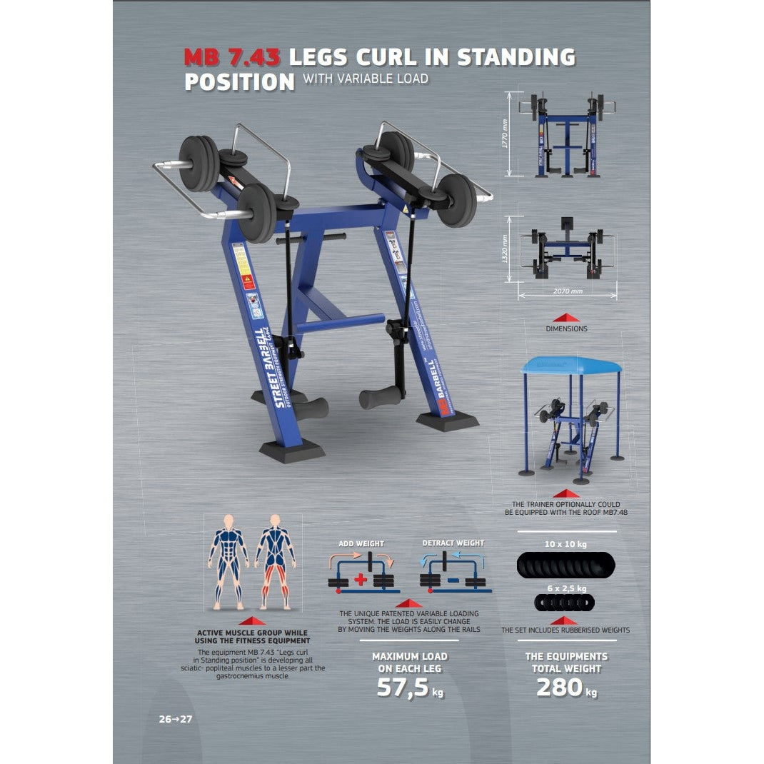 Street Barbell USA Leg Curl (Outdoor Gym Equipment)